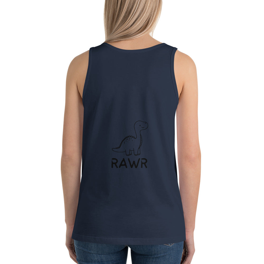 Wild Call Men's Tank Top - Left Placement 39 product image 6 in Navy, size 2XL, with back view and left placement.