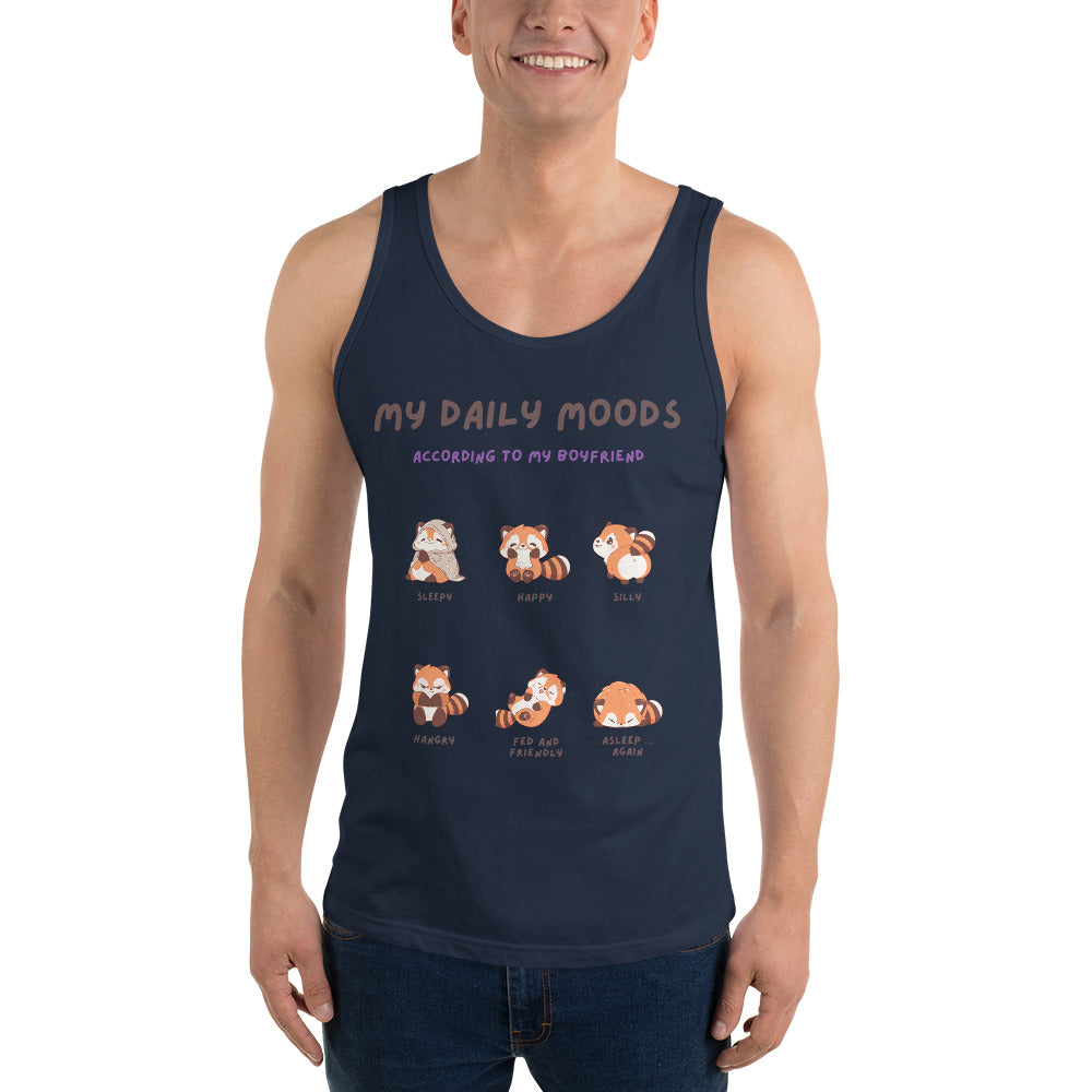 Mood Diary Men's Tank Top - Left Placement image 7 in Navy, size S, showing front view for the My Daily Moods design.