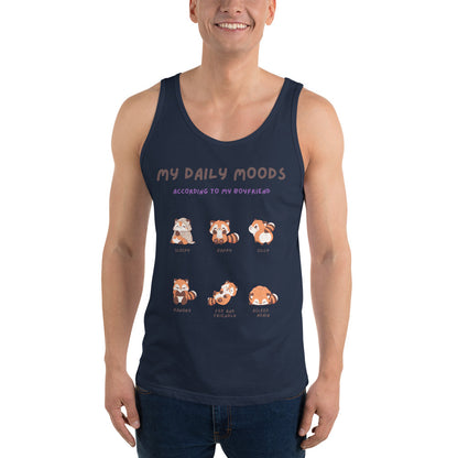 Mood Diary Men's Tank Top - Left Placement image 7 in Navy, size S, showing front view for the My Daily Moods design.