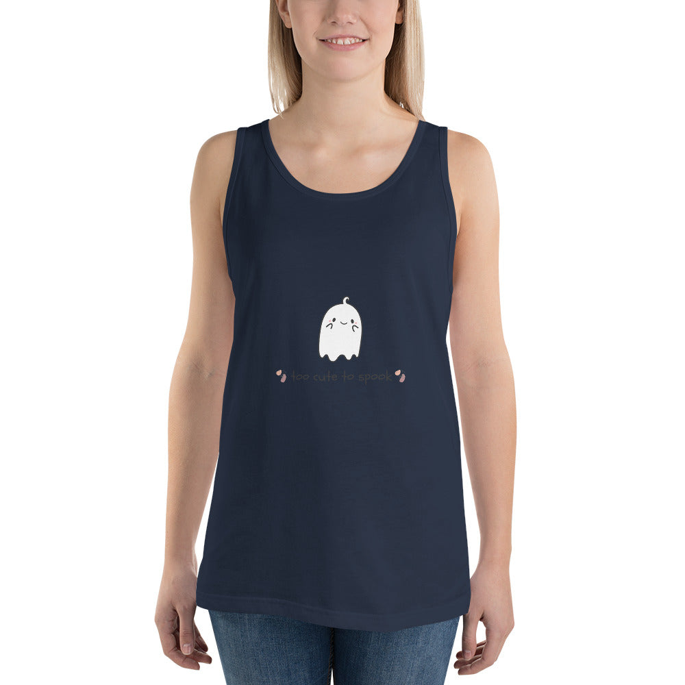 Cute Haunt Men's Tank Top - Left Placement by R.A. Apparel, image 7, front view, Navy, size XS, left placement.