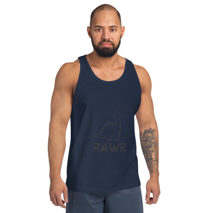 Wild Call Men's Tank Top - Left Placement 38 image 5 in Navy, size XL, showing front view for the Rawr design.