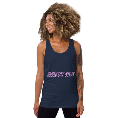 Noir Edge Men's Tank Top - Left Placement image 10: Navy version, size L with front view of the Elegant Edge range.