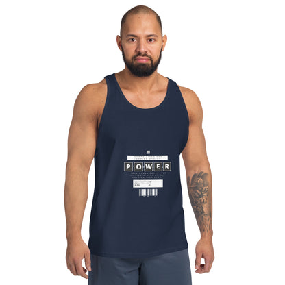 Impact Form Men's Tank Top - Left Placement image 7: Navy version, size XS with front view of the Shape Lives range.