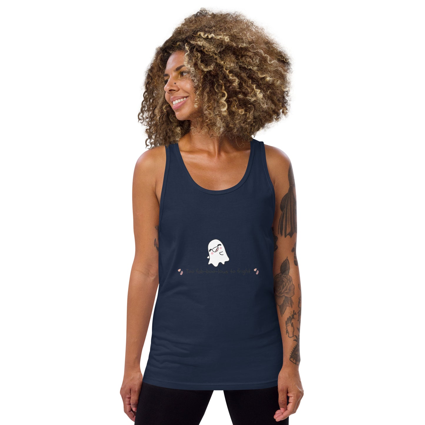 Boo Luxe Men's Tank Top - Left Placement by R.A. Apparel, image 7, front view, Red, size XS, left placement.