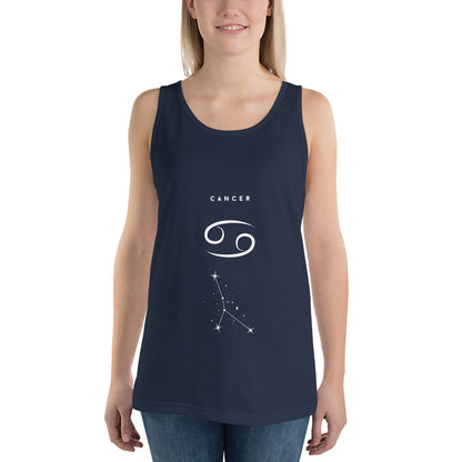 Moonhaven Tank Top image 3 in Black, size M, showing front view for the Cancer design.