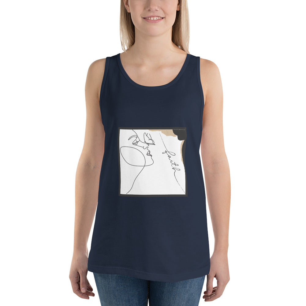 Faithline Men's Tank Top - Left Placement image 8 in Navy, size S, showing front view for the Faith design.