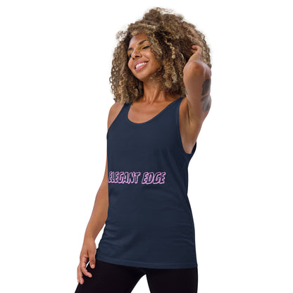 Noir Edge Men's Tank Top - Left Placement product image 11 in Navy, size XL, with front view, left-side angle and left placement.