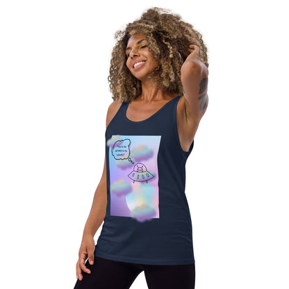 Sprinkle Theory Men's Tank Top - Left Placement image 11: Navy version, size XL with front view, left-side angle of the You're the Sprinkle to My Cupcake range.