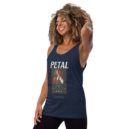Petaline Tank Top product image 5 in Black, size 2XL, with front view, left-side angle and design placement.