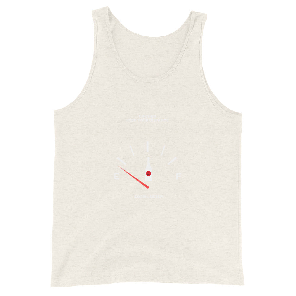 Social Static Men's Tank Top - Left Placement image 6 in Black, size 2XL, showing front view for the Social Meter design.