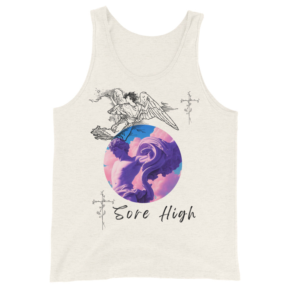 Skyborne Men's Tank Top - Left Placement image 6 in Black, size 2XL, showing front view for the Sore High design.