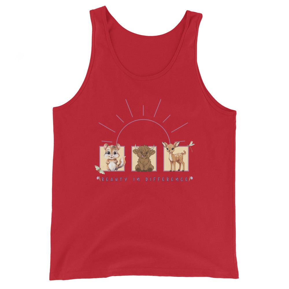 Different Grace Men's Tank Top - Left Placement by R.A. Apparel, image 3, front view, Black, size M, left placement.