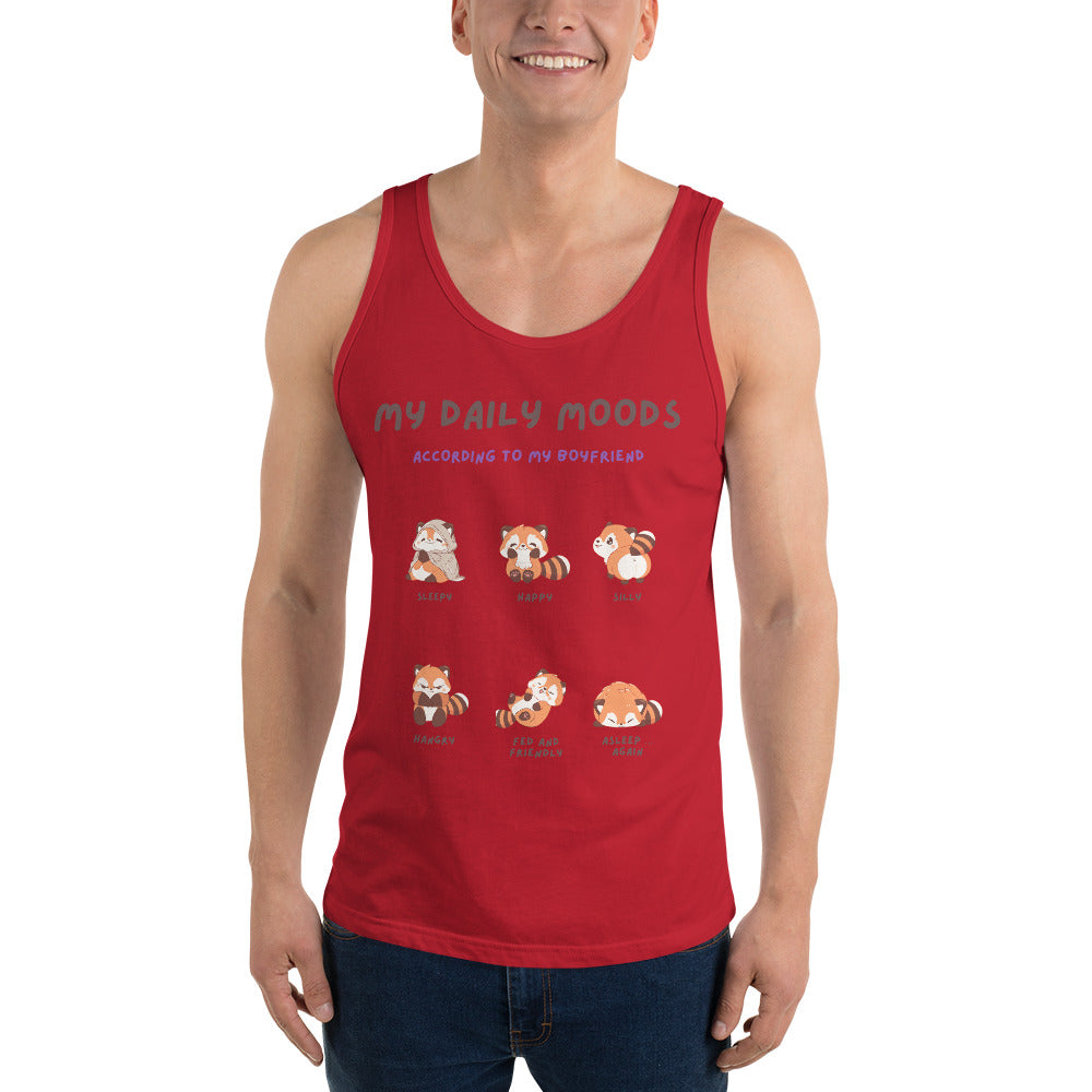 Mood Diary Men's Tank Top - Left Placement product image 9 in Navy, size L, with front view and left placement.