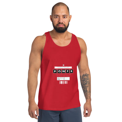 Image 9 of Navy Impact Form Men's Tank Top - Left Placement, size M, with Shape Lives artwork visible in front view.