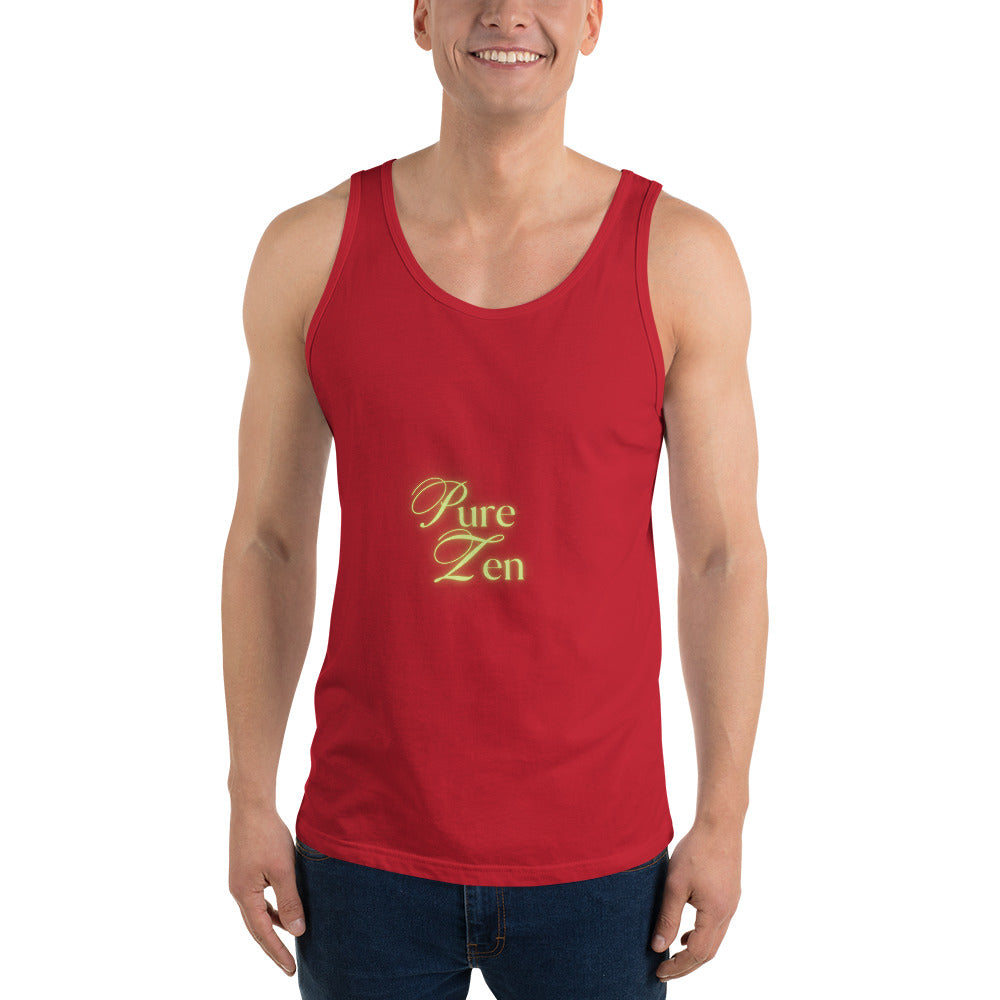 Zenline Men's Tank Top - Left Placement image 9: Navy version, size M with front view of the Pure Zen range.