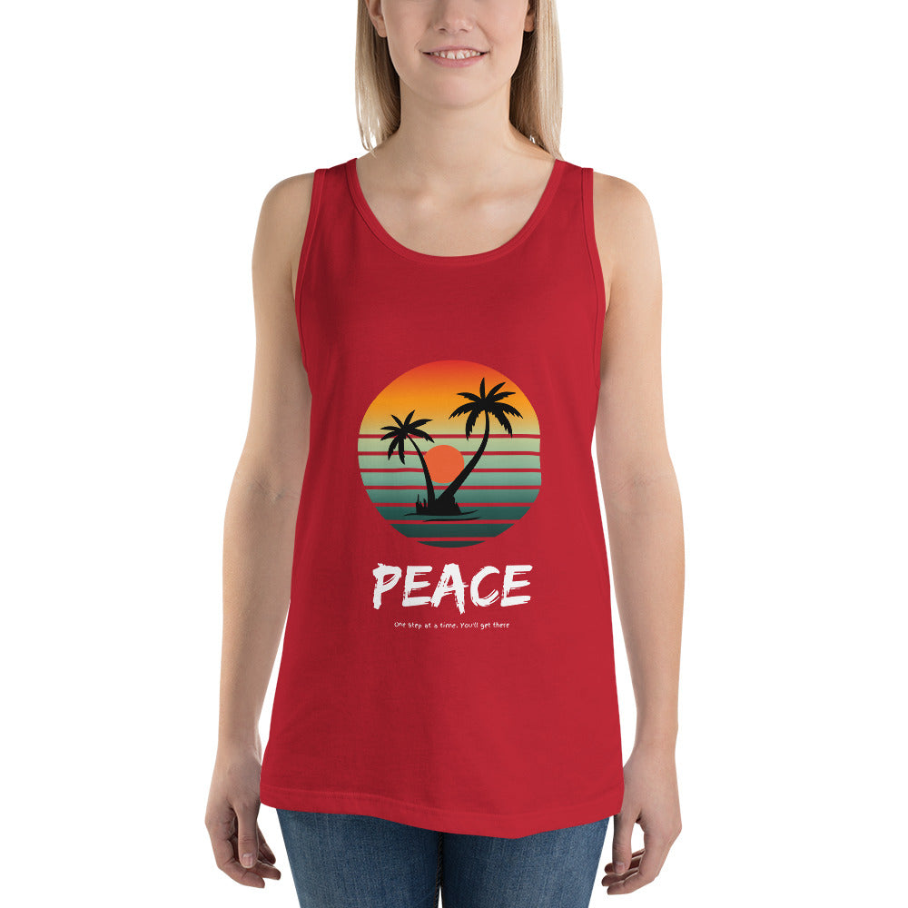 Quiet Peace Men's Tank Top - Left Placement product image 9 in Navy, size M, with front view and left placement.