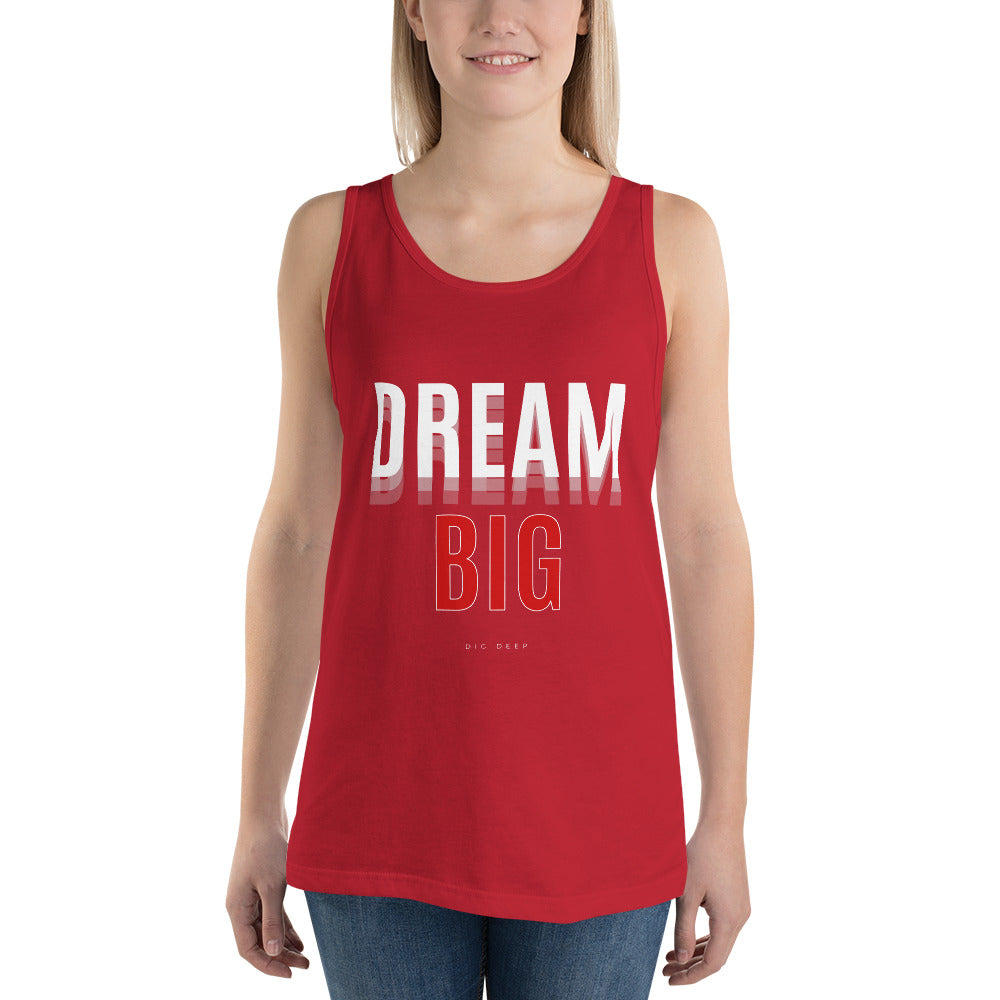Skyline Dream Men's Tank Top - Left Placement image 9 in Navy, size L, showing front view for the Dream Big design.