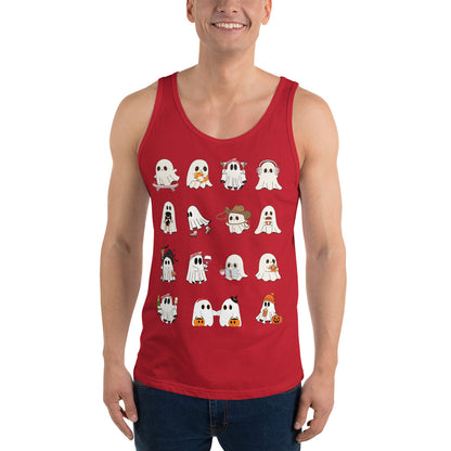 Spectral Men's Tank Top - Left Placement image 9: Navy version, size M with front view of the Ghosts range.