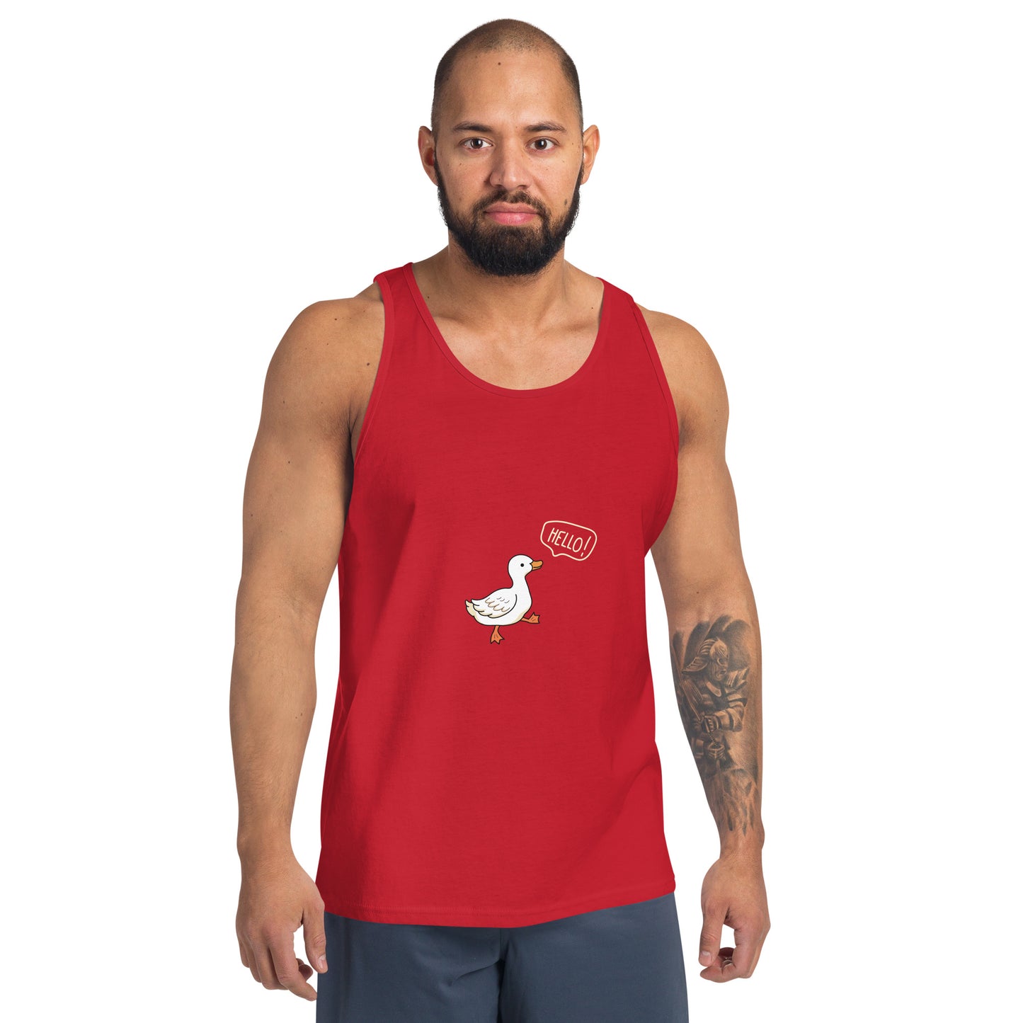 Quacksy Tank Top product image 5 in Black, size 2XL, with front view and design placement.