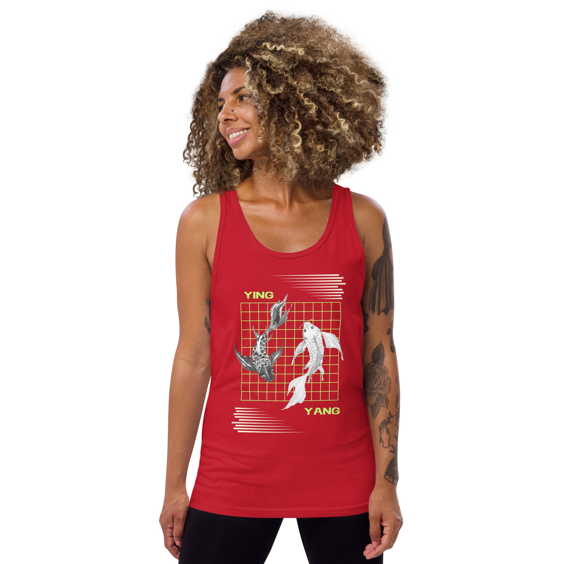 Equinoxe Tank Top image 7: Navy version, size M with front view of the Ying and Yang range.