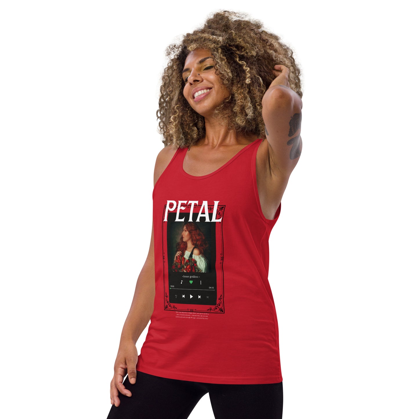 Petaline Tank Top image 8: Navy version, size L with front view, left-side angle of the Petal range.