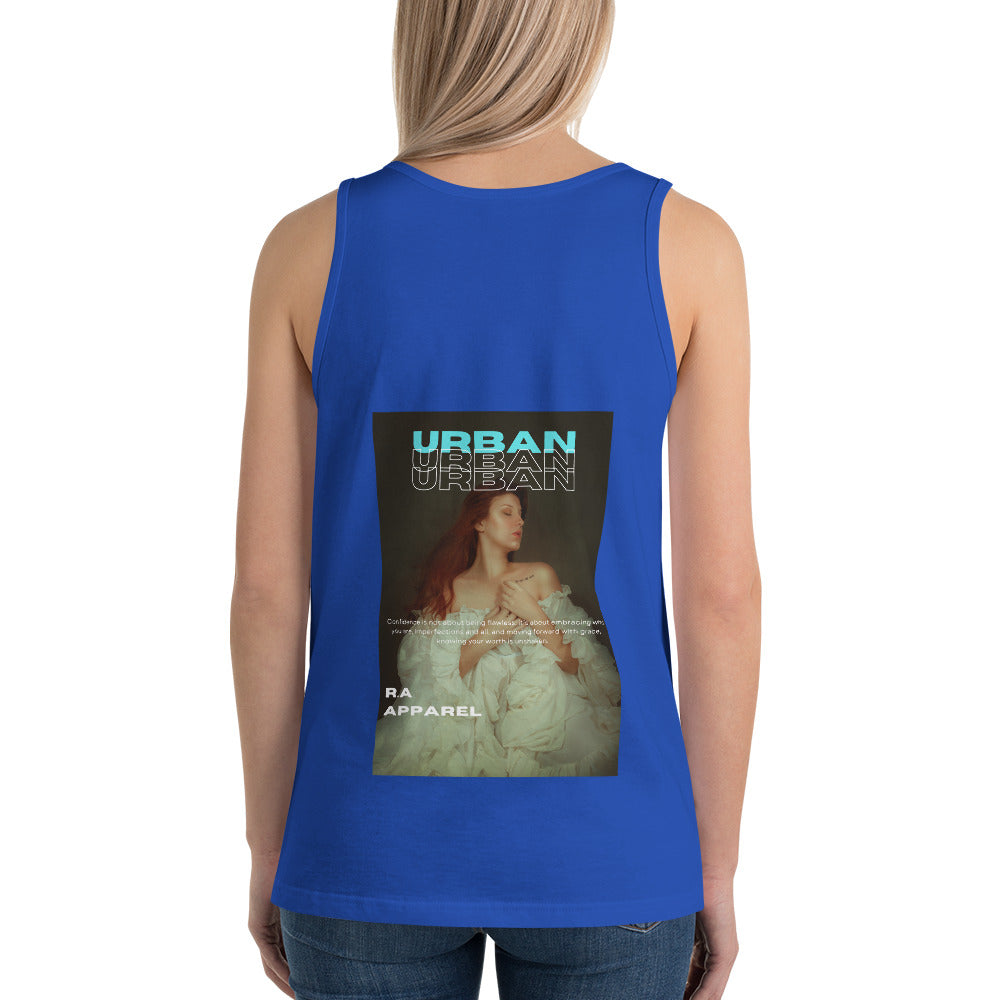 Urban Men's Tank Top - Left Placement 27 product image 6 in Black, size 2XL, with back view and left placement.