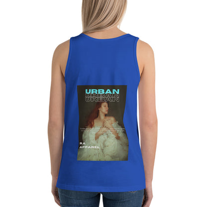 Urban Men's Tank Top - Left Placement 27 product image 6 in Black, size 2XL, with back view and left placement.