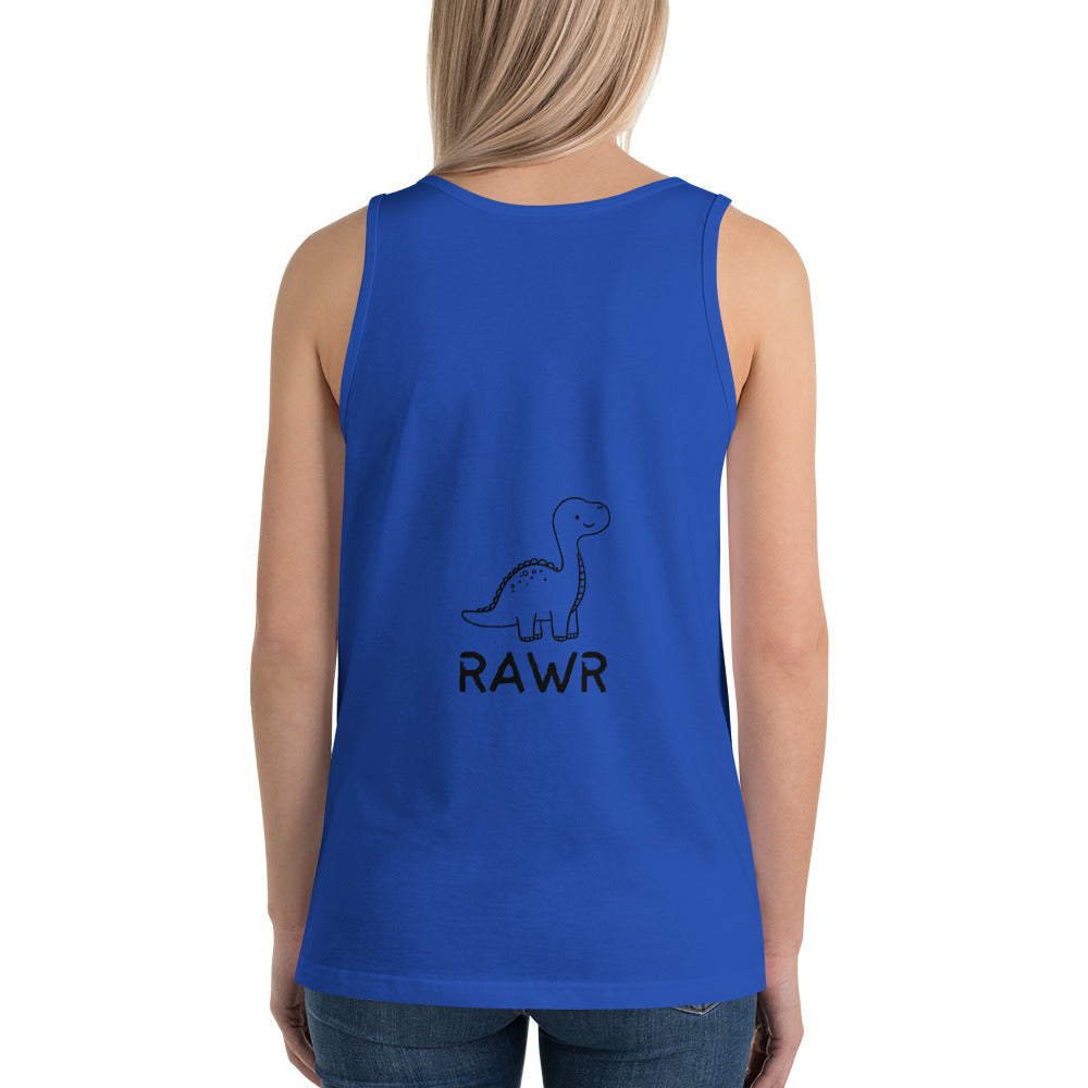 Wild Call Men's Tank Top - Left Placement 39 by R.A. Apparel, image 4, back view, Navy, size L, left placement.