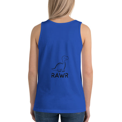 Wild Call Men's Tank Top - Left Placement 39 by R.A. Apparel, image 4, back view, Navy, size L, left placement.