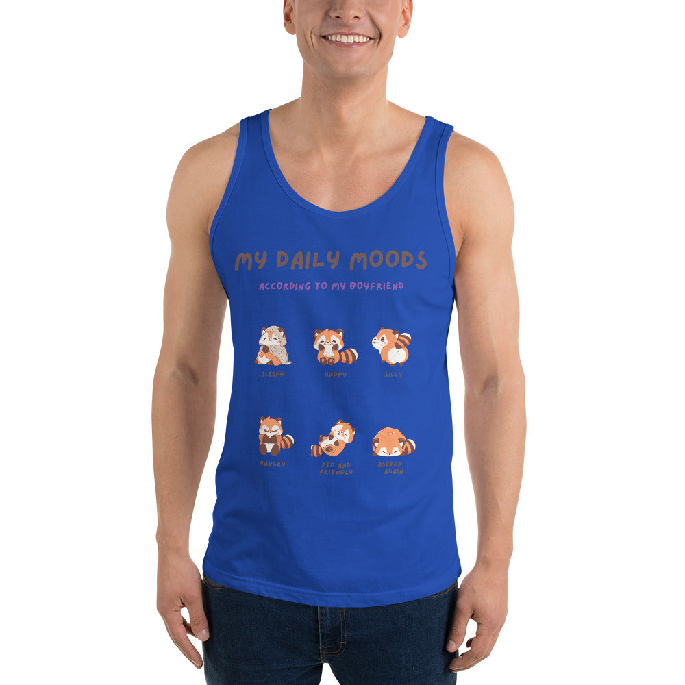 Mood Diary Men's Tank Top - Left Placement product image 5 in Black, size XL, with front view and left placement.