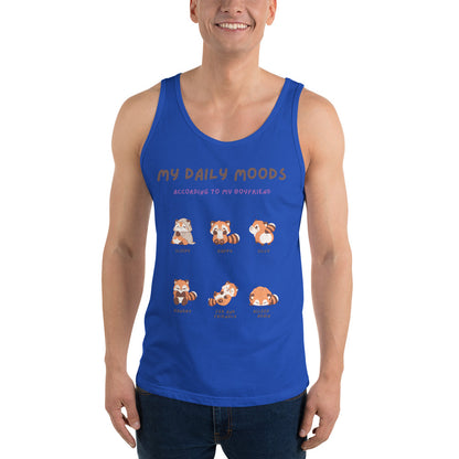Mood Diary Men's Tank Top - Left Placement product image 5 in Black, size XL, with front view and left placement.
