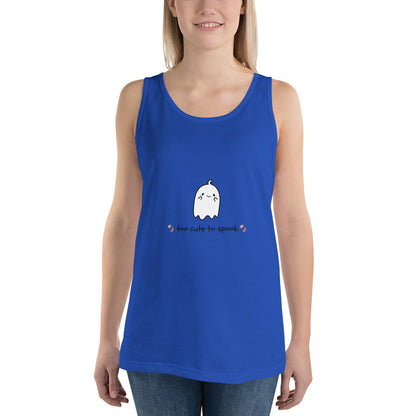 Cute Haunt Men's Tank Top - Left Placement image 5 in Black, size XL, showing front view for the Too Cute to Spook design.