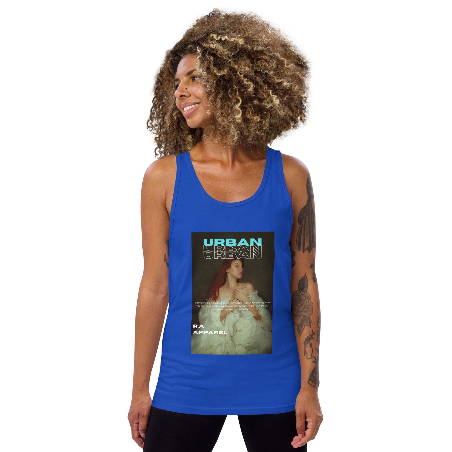 Urban Men's Tank Top - Left Placement 26 product image 7 in Navy, size XS, with front view and left placement.