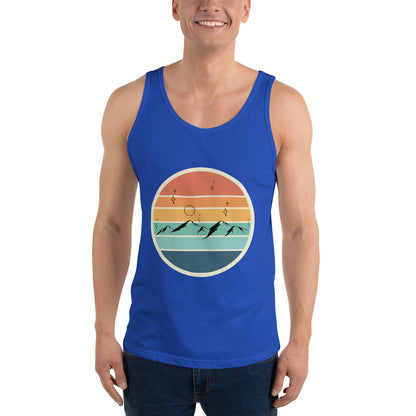 Summitline Men's Tank Top - Left Placement by R.A. Apparel, image 5, front view, Black, size XL, left placement.