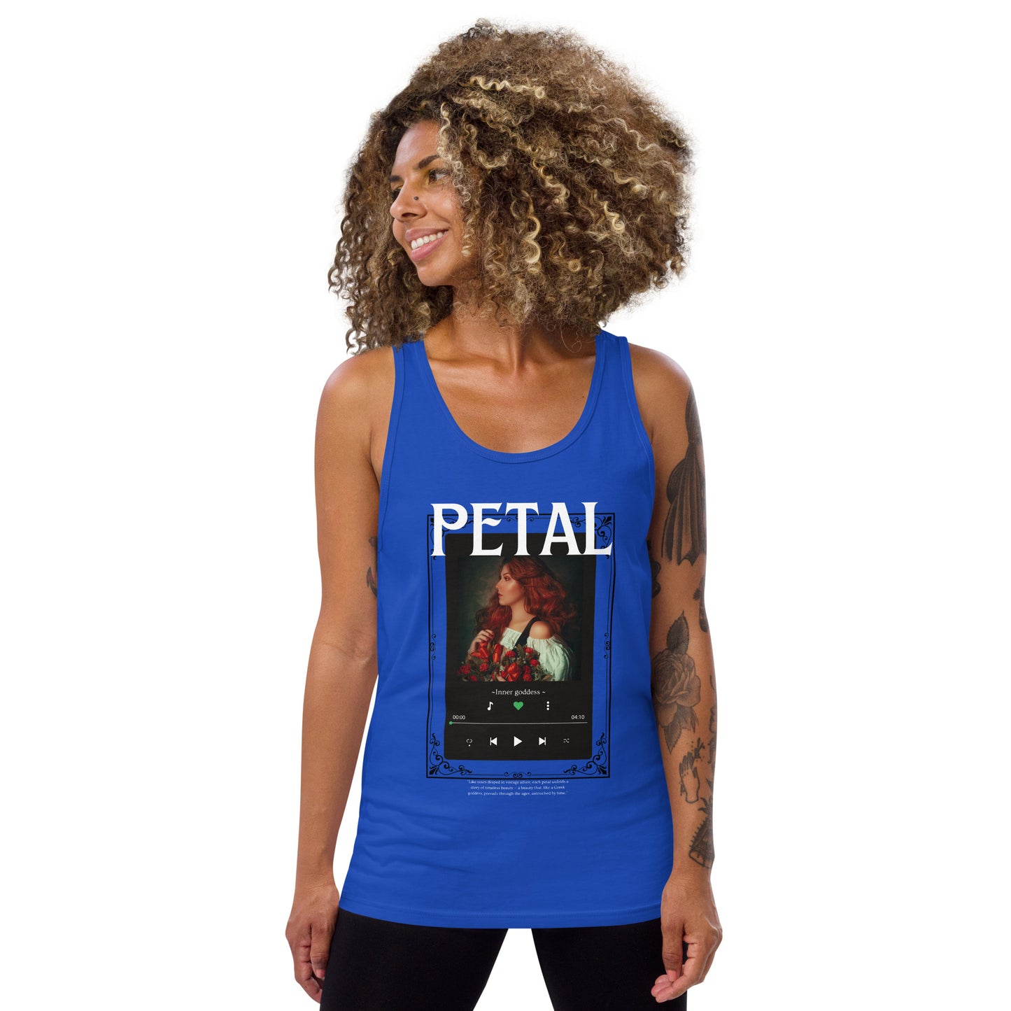 Petaline Men's Tank Top - Left Placement image 5 in Black, size XL, showing front view for the Petal design.