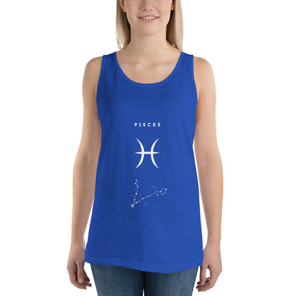 Tideborn Men's Tank Top - Left Placement image 5: Black version, size XL with front view of the Pisces range.