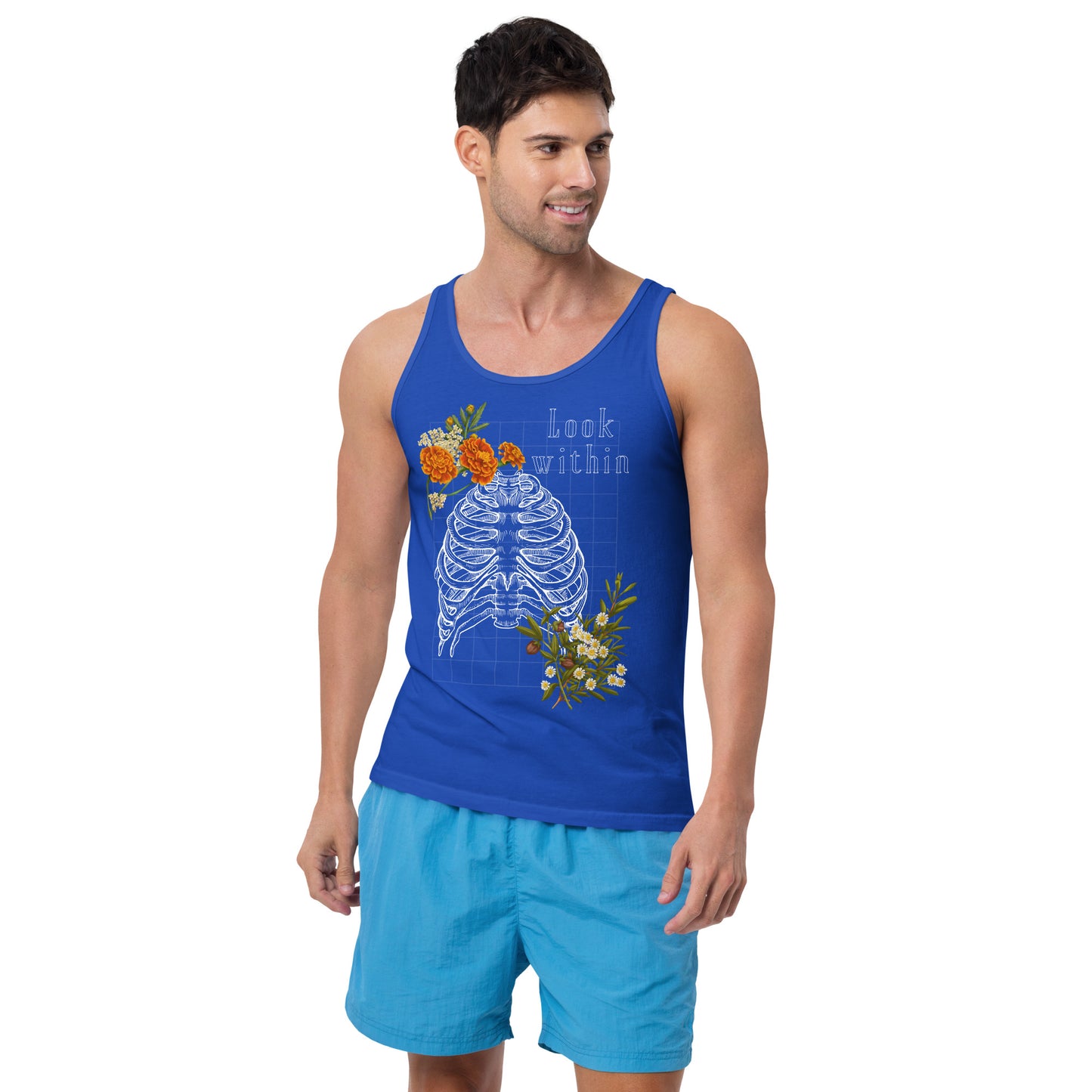 Innerline Men's Tank Top - Left Placement image 5: Black version, size XL with front view of the Look Within range.