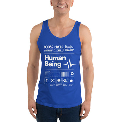 Human Form Men's Tank Top - Left Placement image 5 in Black, size XL, showing front view for the Human Being design.