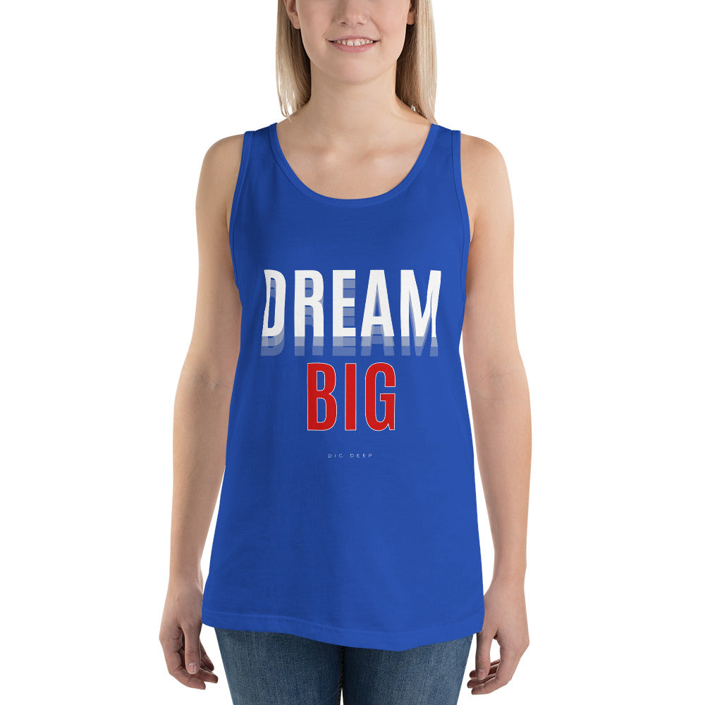 Skyline Dream Men's Tank Top - Left Placement image 5 in Black, size XL, showing front view for the Dream Big design.