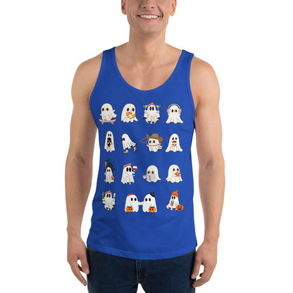 Spectral Men's Tank Top - Left Placement image 5 in Black, size XL, showing front view for the Ghosts design.