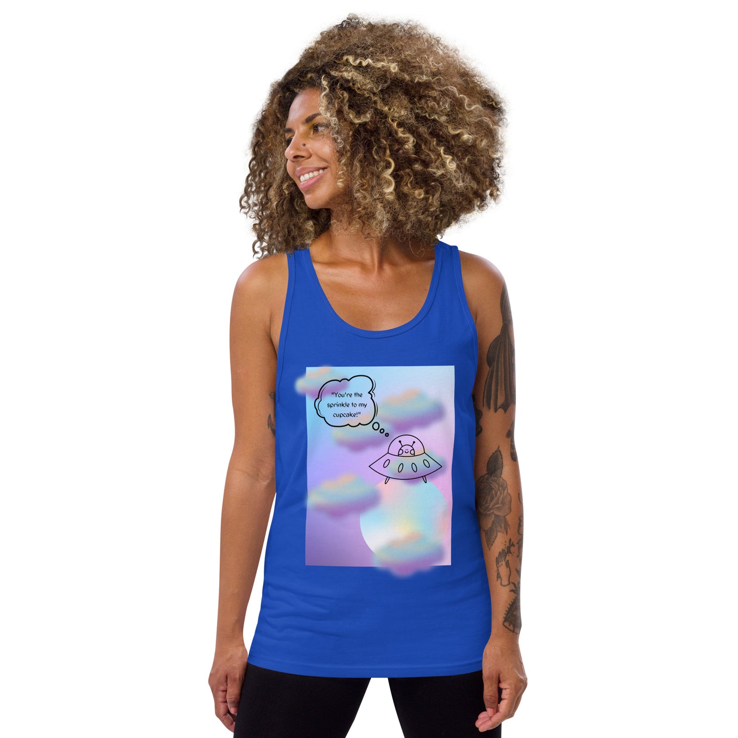 Sprinkle Theory Men's Tank Top - Left Placement product image 7 in Navy, size XS, with front view and left placement.