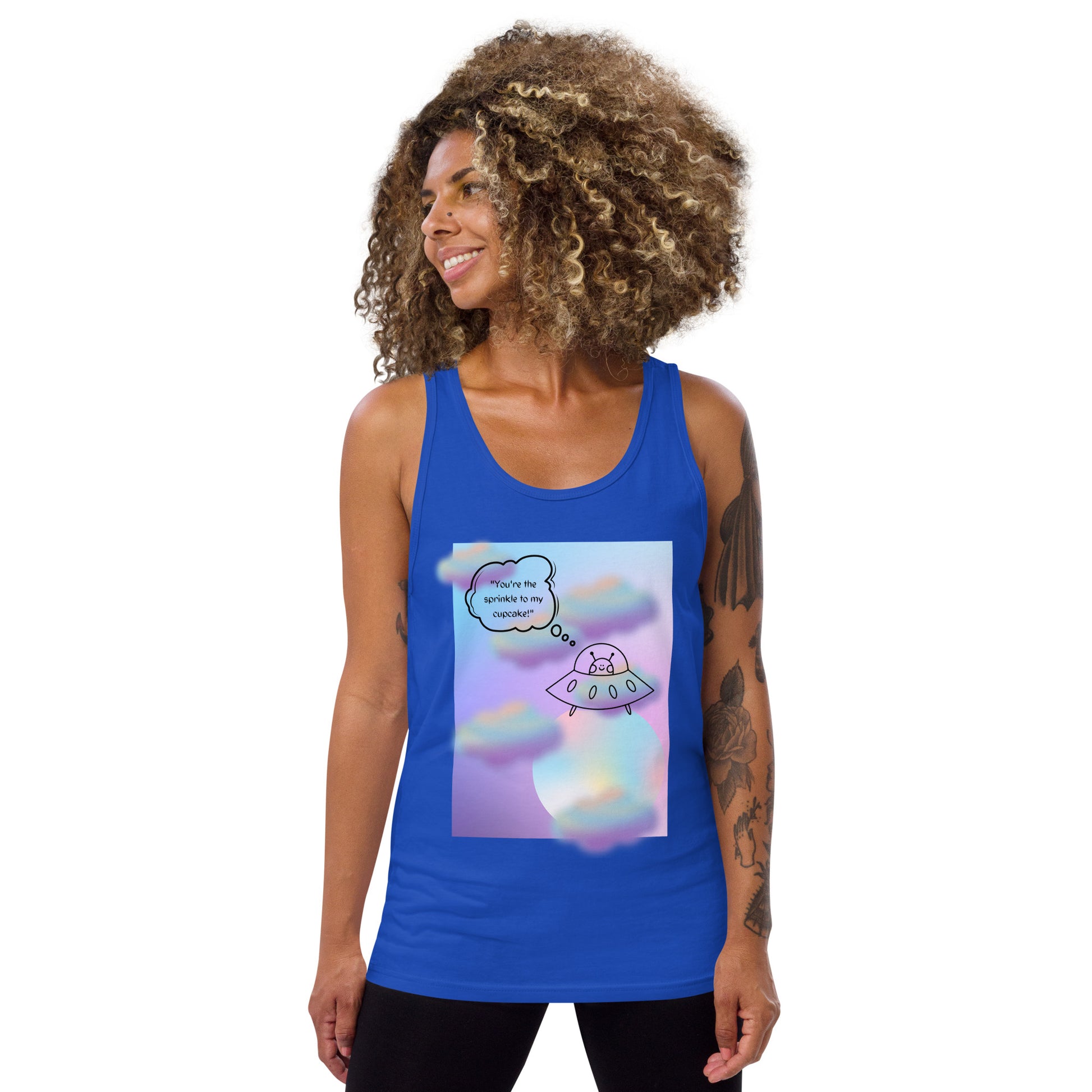 Sprinkle Theory Men's Tank Top - Left Placement product image 7 in Navy, size XS, with front view and left placement.