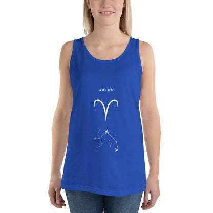 Marsborne Men's Tank Top - Left Placement image 3 in Black, size M, showing front view for the Aries design.