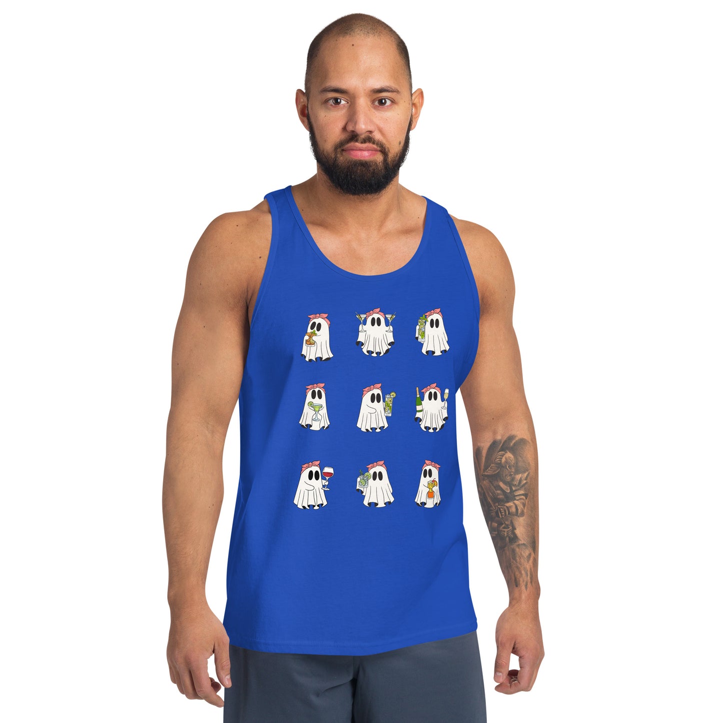 Little Haunts Men's Tank Top - Left Placement product image 5 in Black, size XL, with front view and left placement.