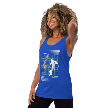 Equinoxe Tank Top product image 11 in Red, size S, with front view, left-side angle and design placement.
