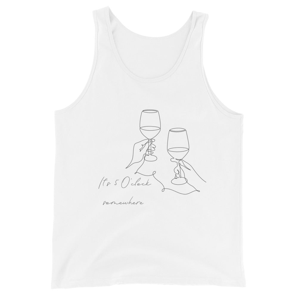 After Five Men's Tank Top - Left Placement 59 image 5 in Red, size XL, showing front view for the 5 O'Clock design.