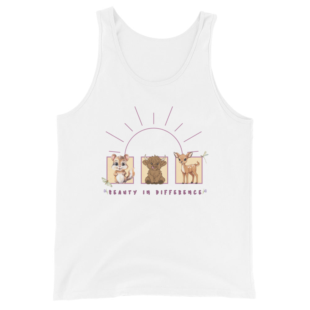 Different Grace Men's Tank Top - Left Placement image 5 in Black, size XL, showing front view for the Beauty in Difference design.