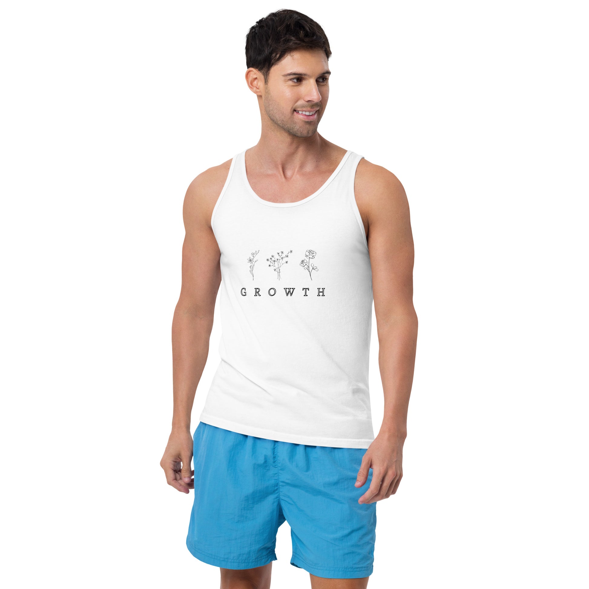 Growthline Men's Tank Top - Left Placement product image 11 in Red, size XS, with front view and left placement.