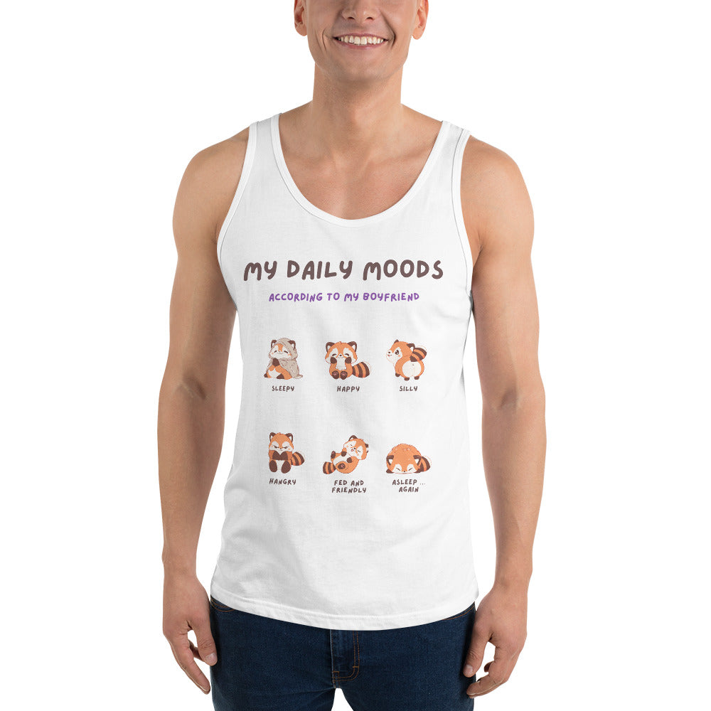 Mood Diary Men's Tank Top - Left Placement image 11 in Red, size XS, showing front view for the My Daily Moods design.