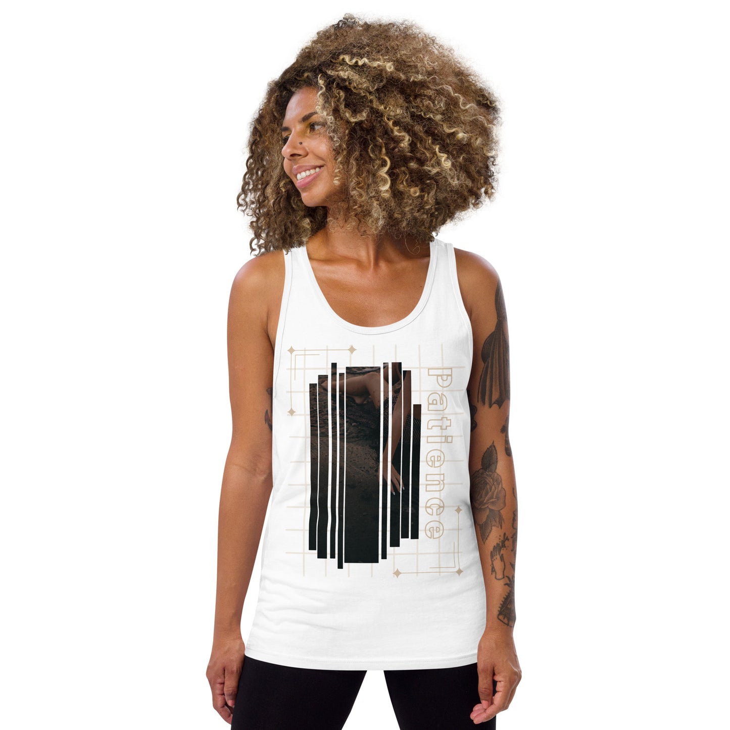 Stillwater Men's Tank Top - Left Placement image 11: Navy version, size XL with front view of the Patience range.